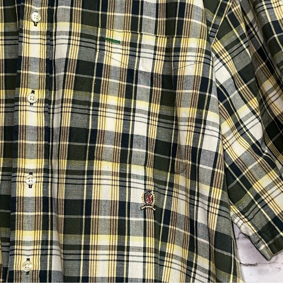 Tommy Hilfiger Men's Shirt Size XXL Short Sleeve Plaid Button-Down Logo Pocket - Picture 4 of 8